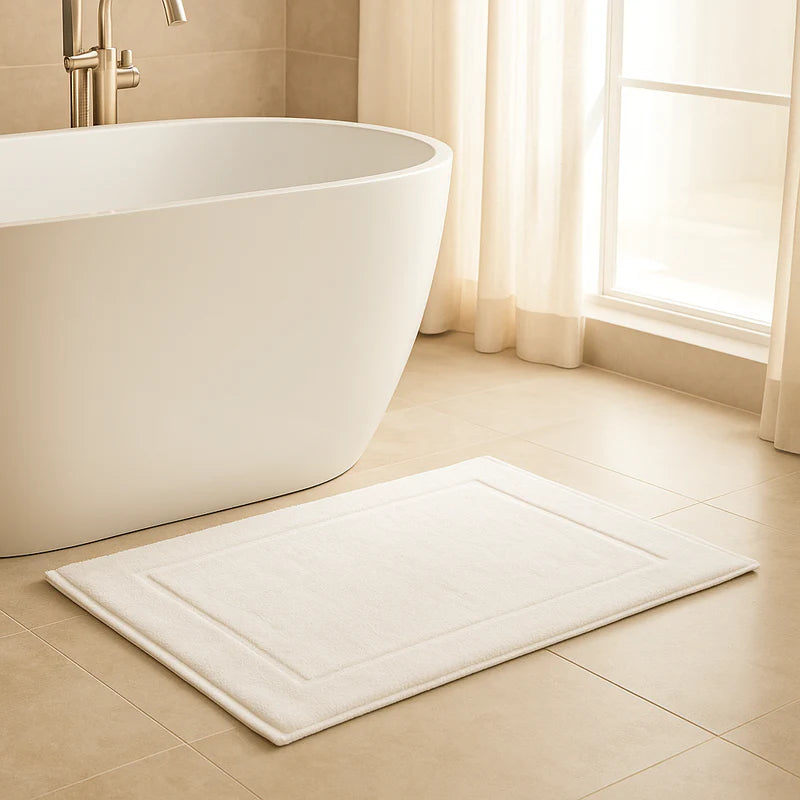 Egyptian Cotton Bath Mat - Premium Non-Slip Luxury (20x30in)