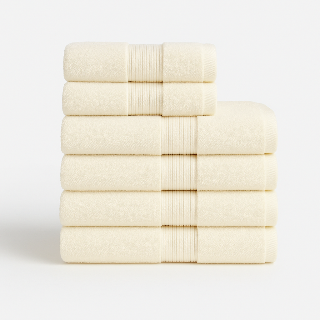 Egyptian Cotton Luxury Bath Set - Hotel Spa Quality (6pcs)