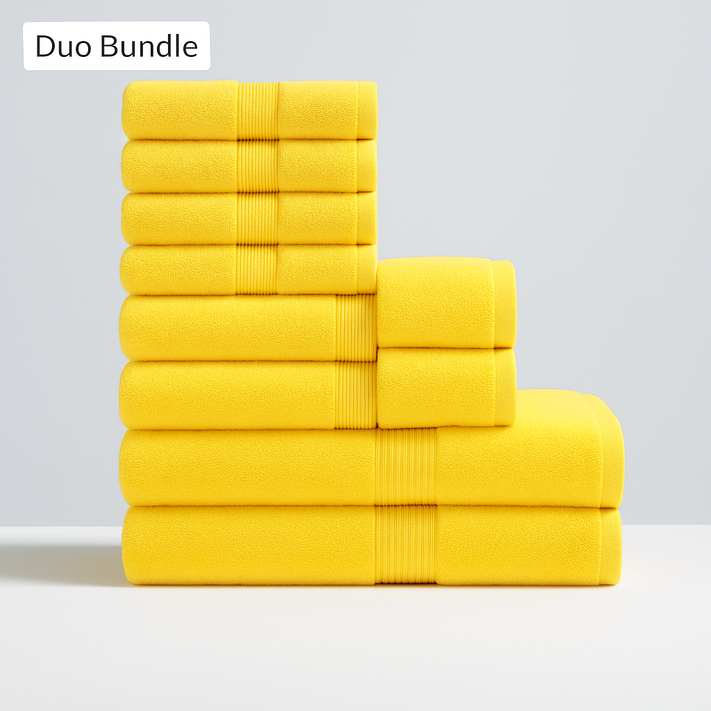 Egyptian Cotton Complete Bath Set - Premium Hotel-Grade (8pcs)