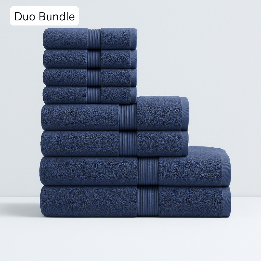 Egyptian Cotton Complete Bath Set - Premium Hotel-Grade (8pcs)