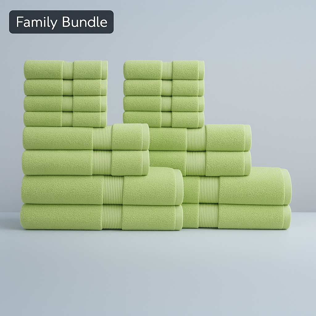 Egyptian Cotton Family Bath Bundle - Hotel-Quality Luxury (16pcs)