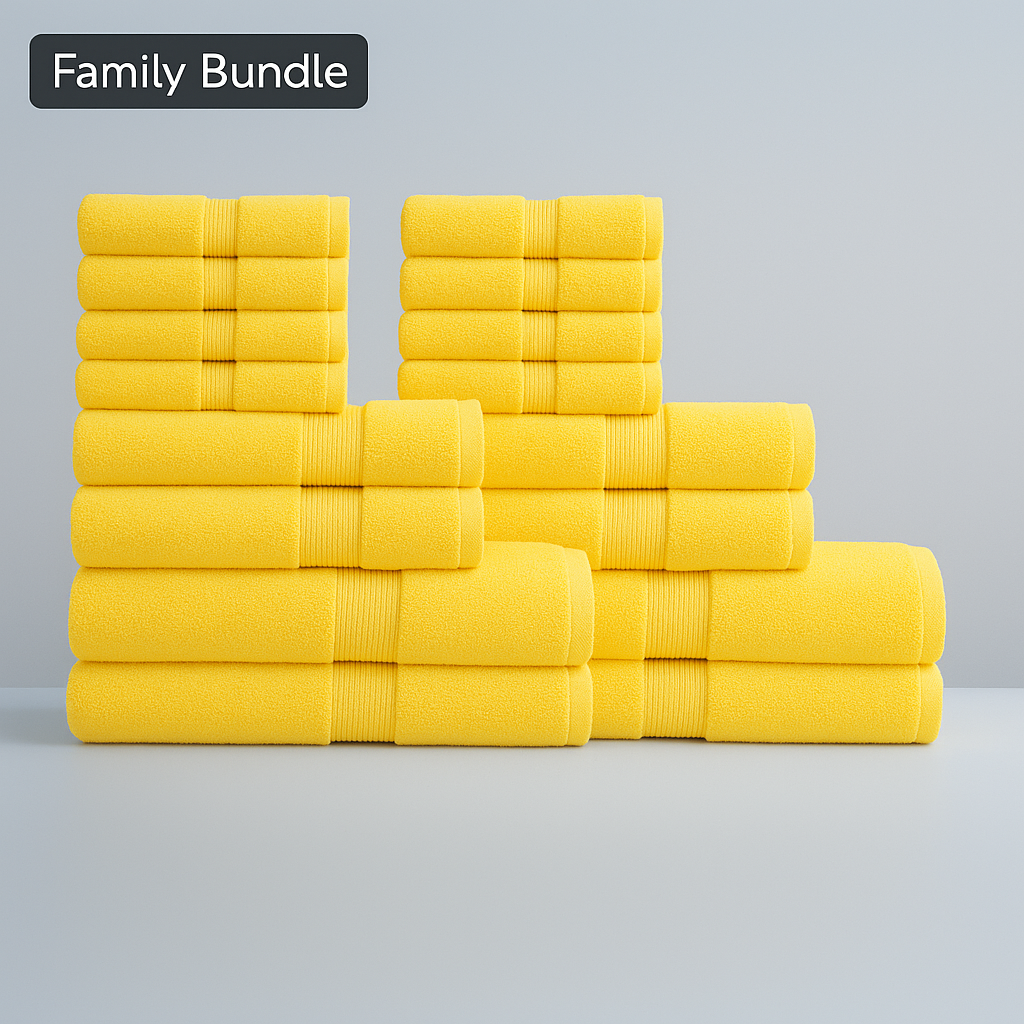 Egyptian Cotton Family Bath Bundle - Hotel-Quality Luxury (16pcs)