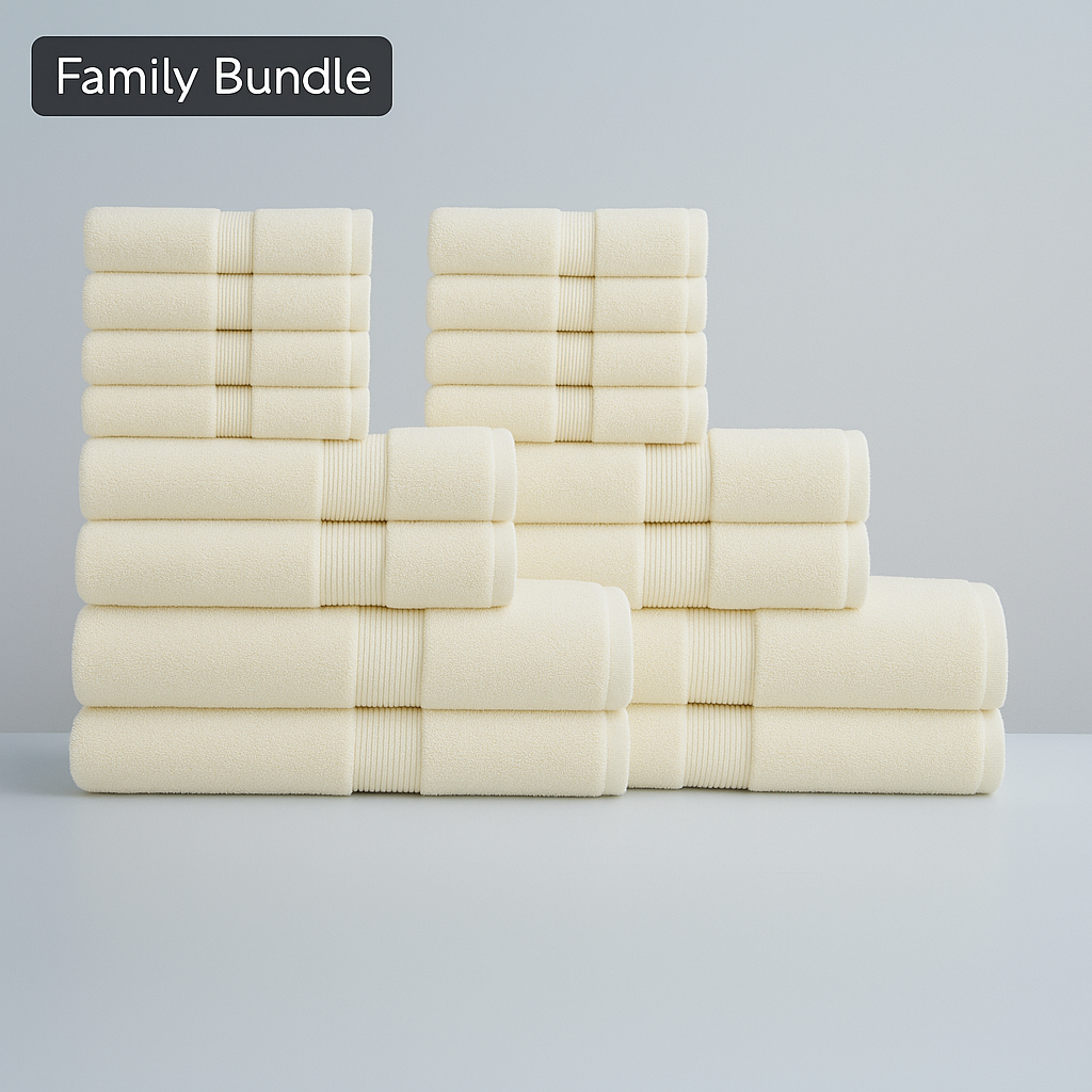 Egyptian Cotton Family Bath Bundle - Hotel-Quality Luxury (16pcs)