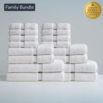 Egyptian Cotton Family Bath Bundle - Hotel-Quality Luxury (16pcs)
