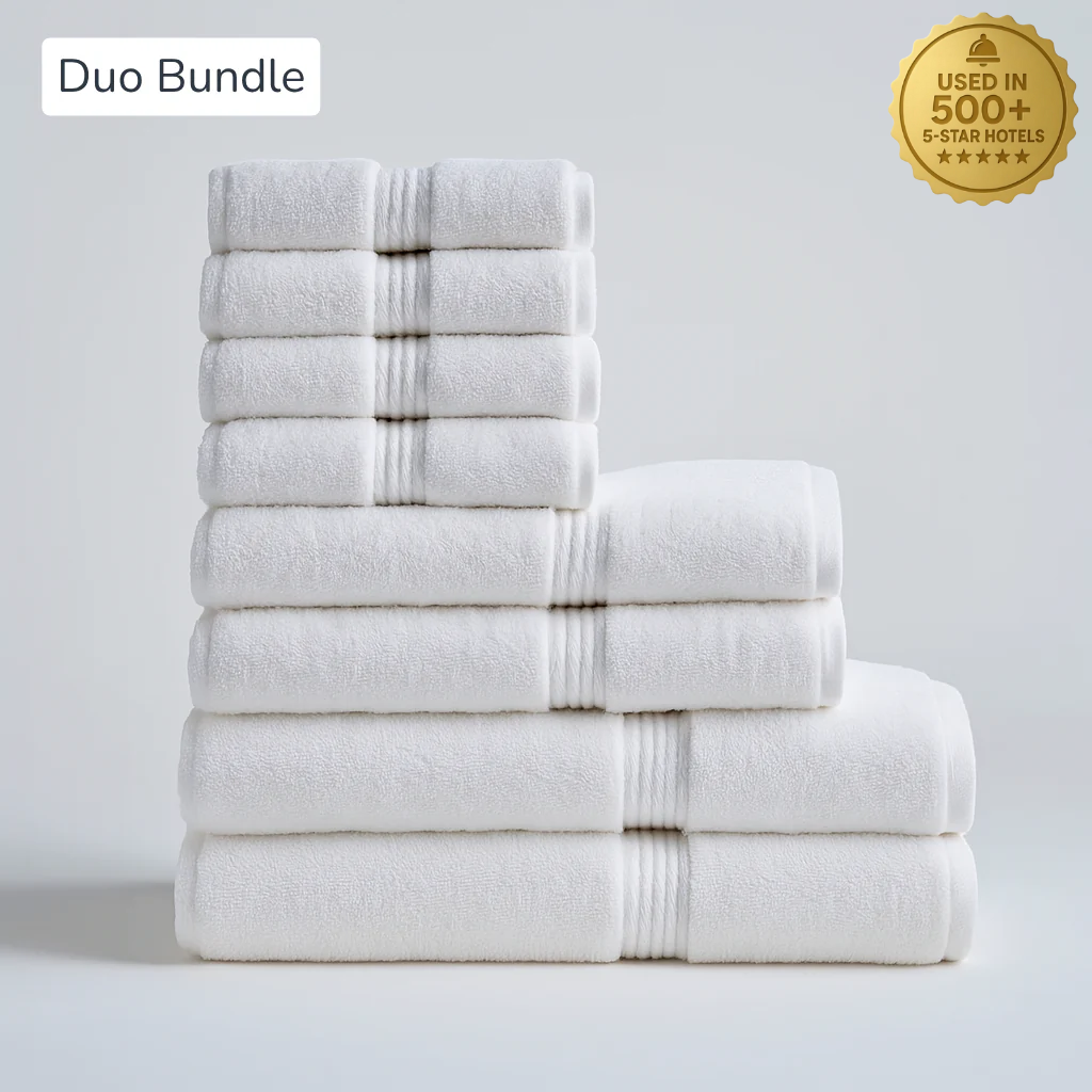 Egyptian Cotton Complete Bath Set - Premium Hotel-Grade (8pcs)
