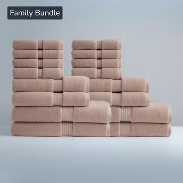 Egyptian Cotton Family Bath Bundle - Hotel-Quality Luxury (16pcs)
