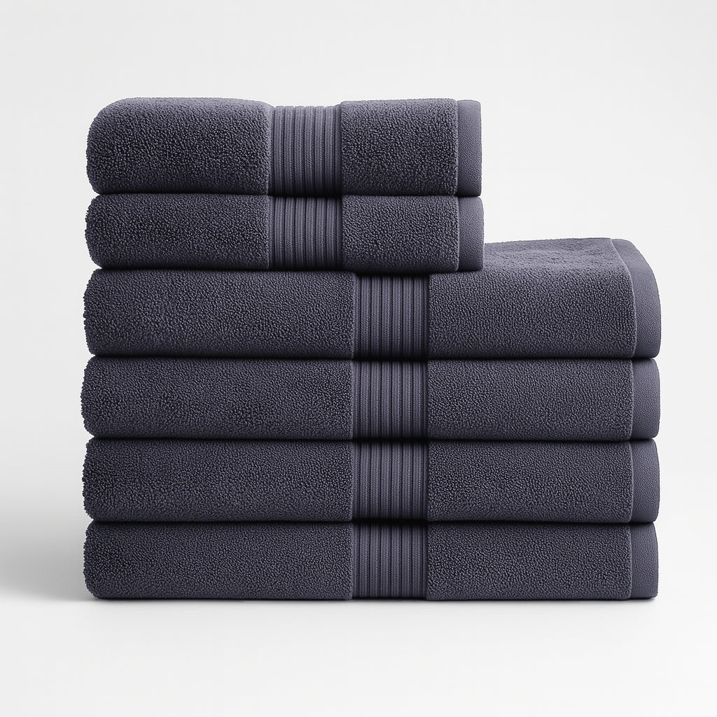 Egyptian Cotton Luxury Bath Set - Hotel Spa Quality (6pcs)