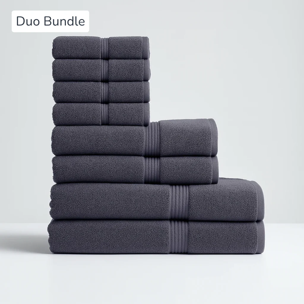 Egyptian Cotton Complete Bath Set - Premium Hotel-Grade (8pcs)