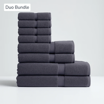 Egyptian Cotton Complete Bath Set - Premium Hotel-Grade (8pcs)