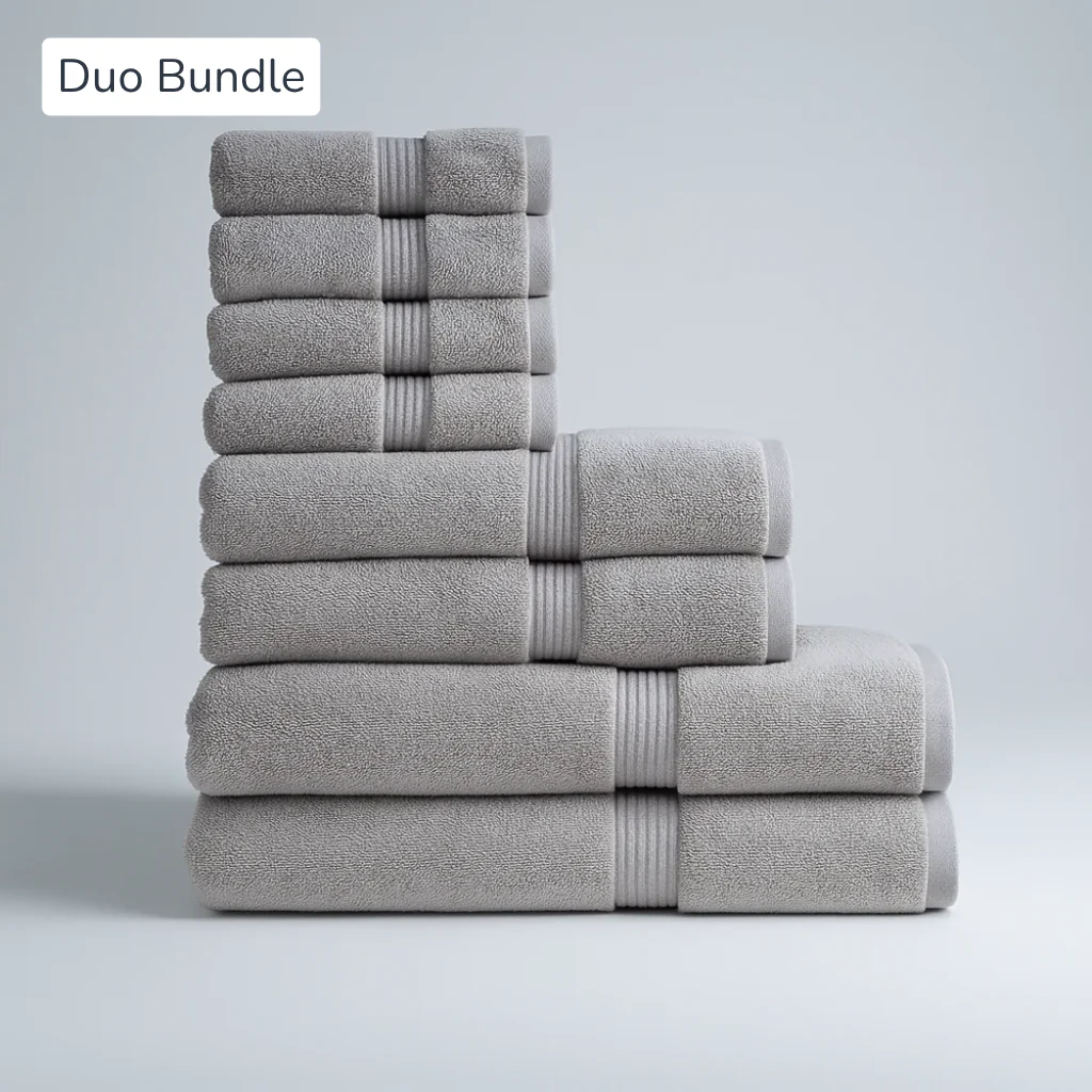 Egyptian Cotton Complete Bath Set - Premium Hotel-Grade (8pcs)