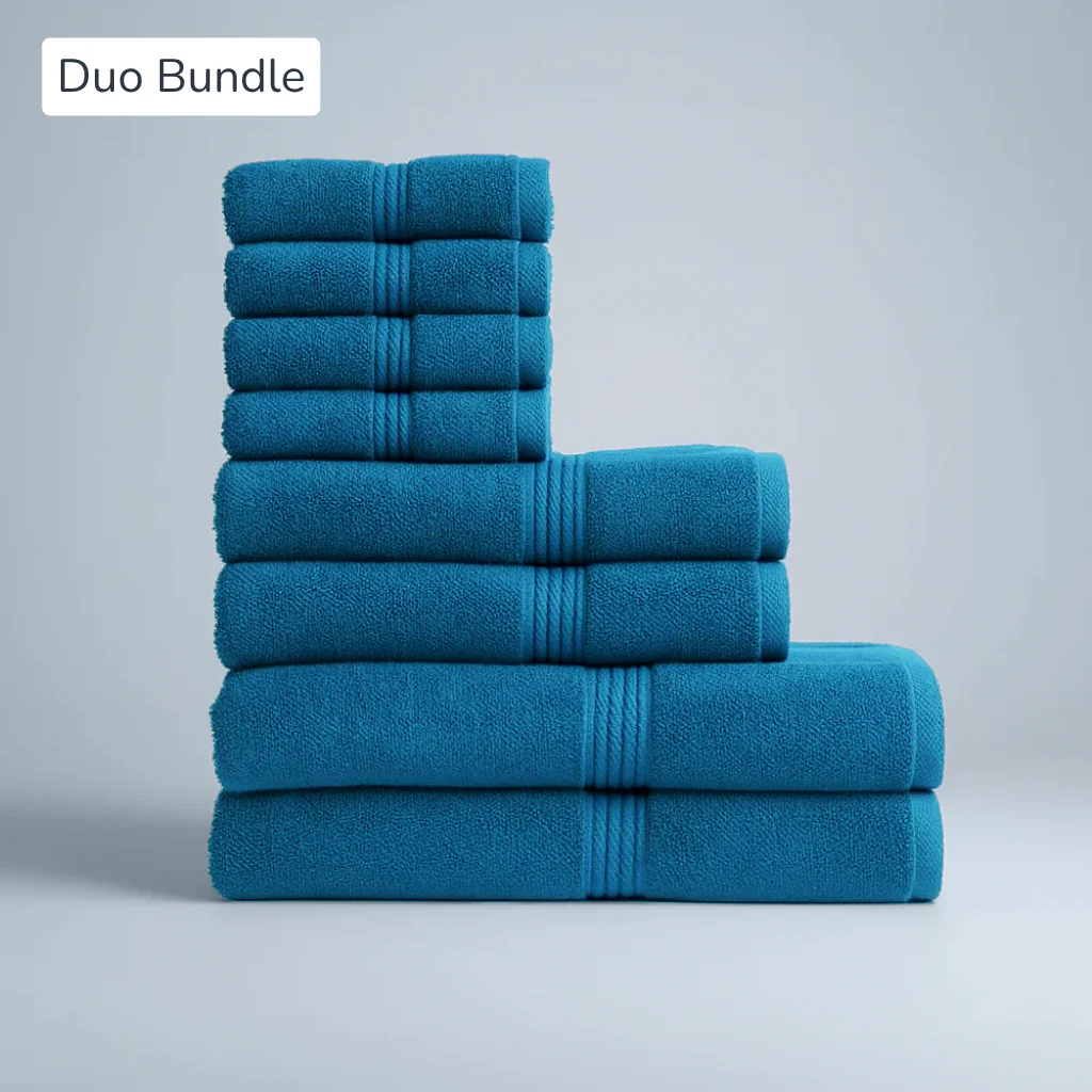 Egyptian Cotton Complete Bath Set - Premium Hotel-Grade (8pcs)