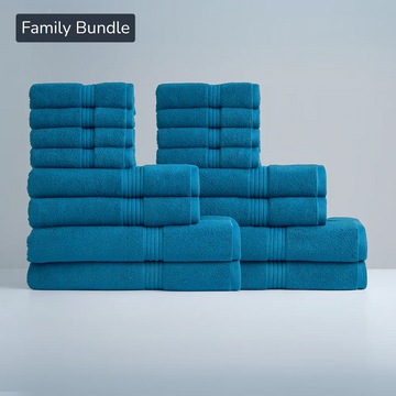 Egyptian Cotton Family Bath Bundle - Hotel-Quality Luxury (16pcs)