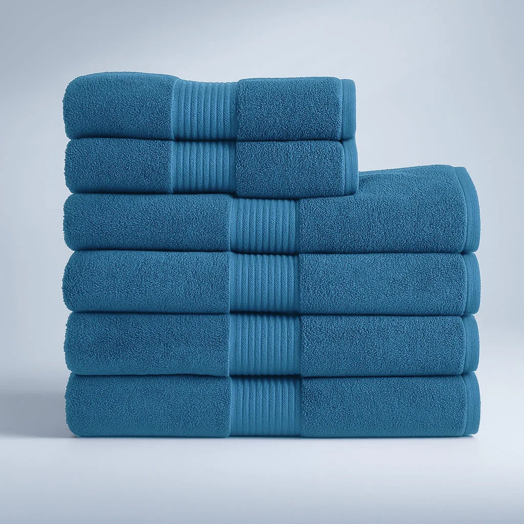 Egyptian Cotton Luxury Bath Set - Hotel Spa Quality (6pcs)