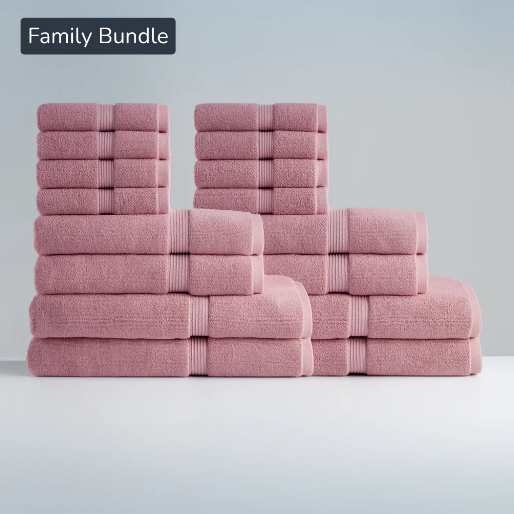 Egyptian Cotton Family Bath Bundle - Hotel-Quality Luxury (16pcs)
